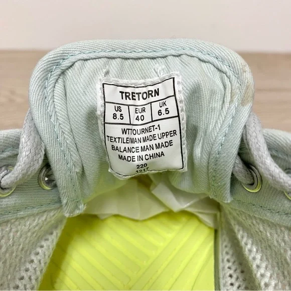 Tretorn Tournament Net Sneakers Size 8.5‎ Mint Green Cotton Mesh Knit Womens - Picture 9 of 9